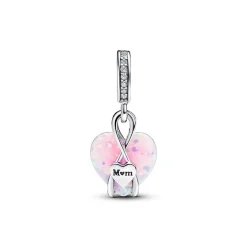 Charm Pendant Cœur Opalescent Mum