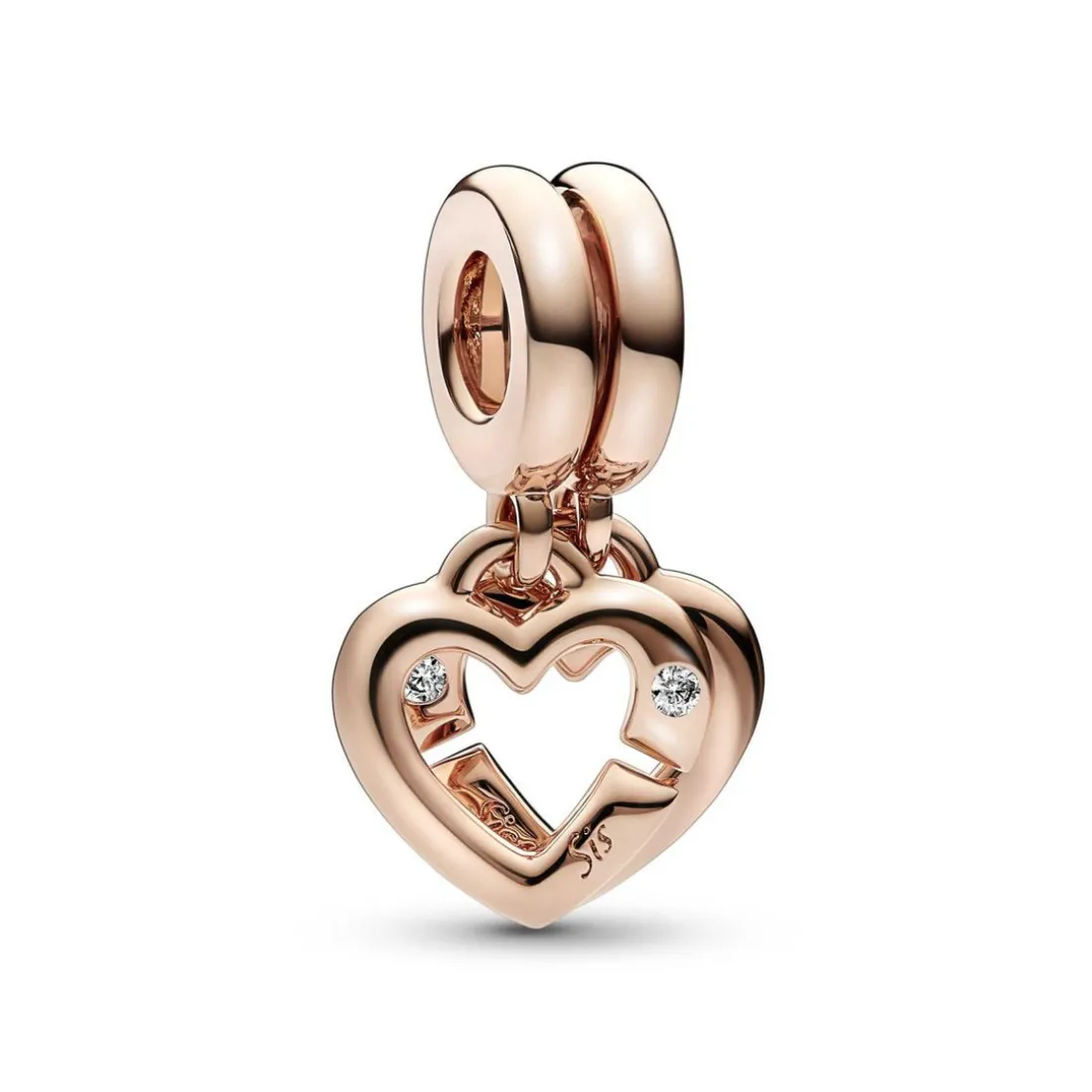 Charm Pendant Cœurs Entrelacés Sœurs Séparables – Pandora Moments