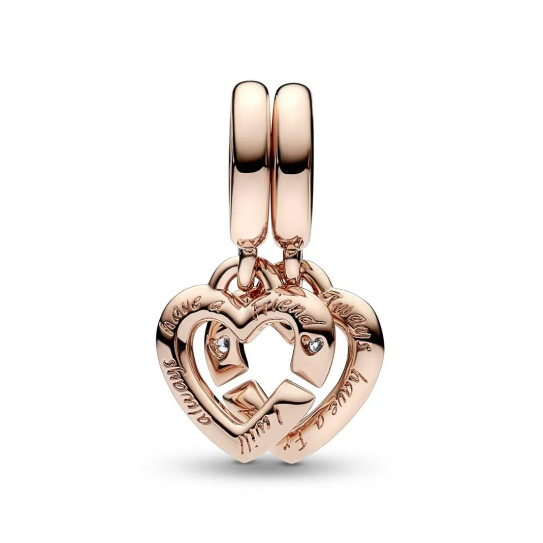 Charm Pendant Cœurs Entrelacés Sœurs Séparables – Pandora Moments