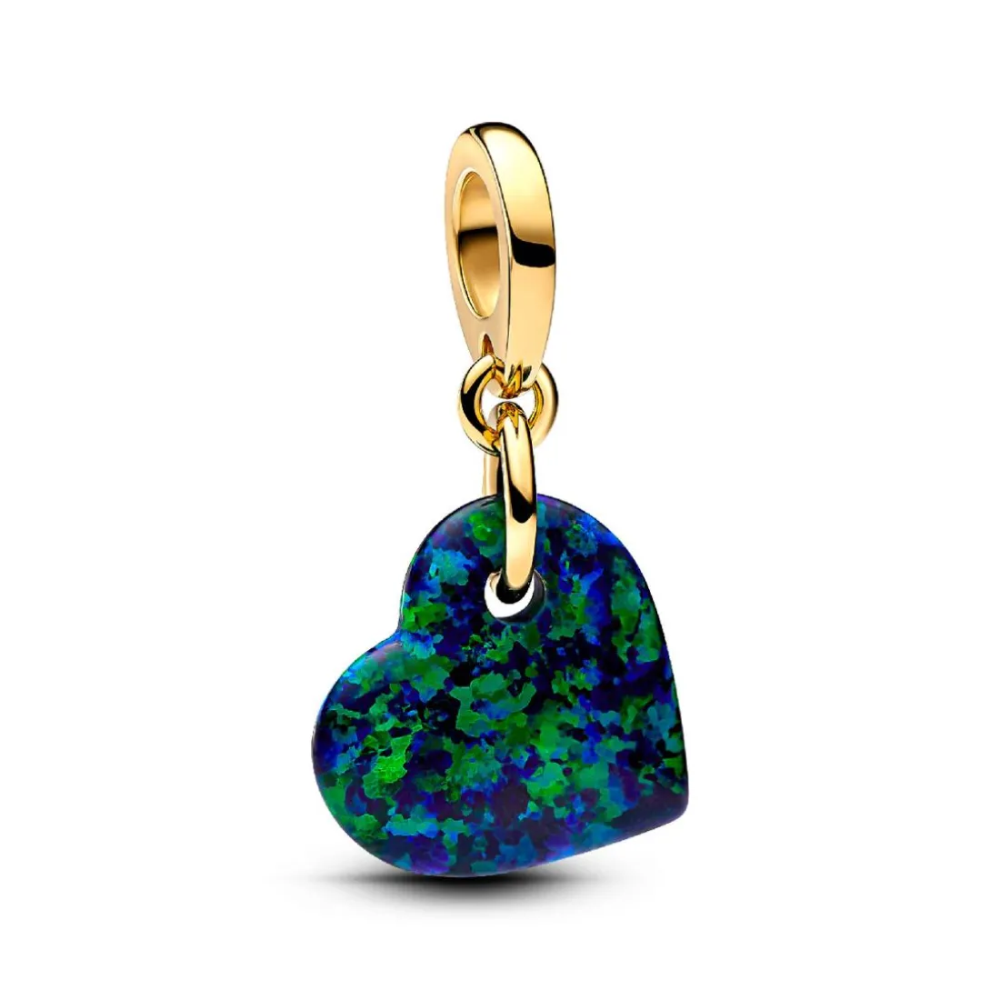 Charm Pendant Cœur Vert Opalescent