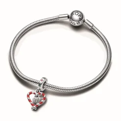 Charm Pendant de Noël Double Cœur en Sucre d’Orge