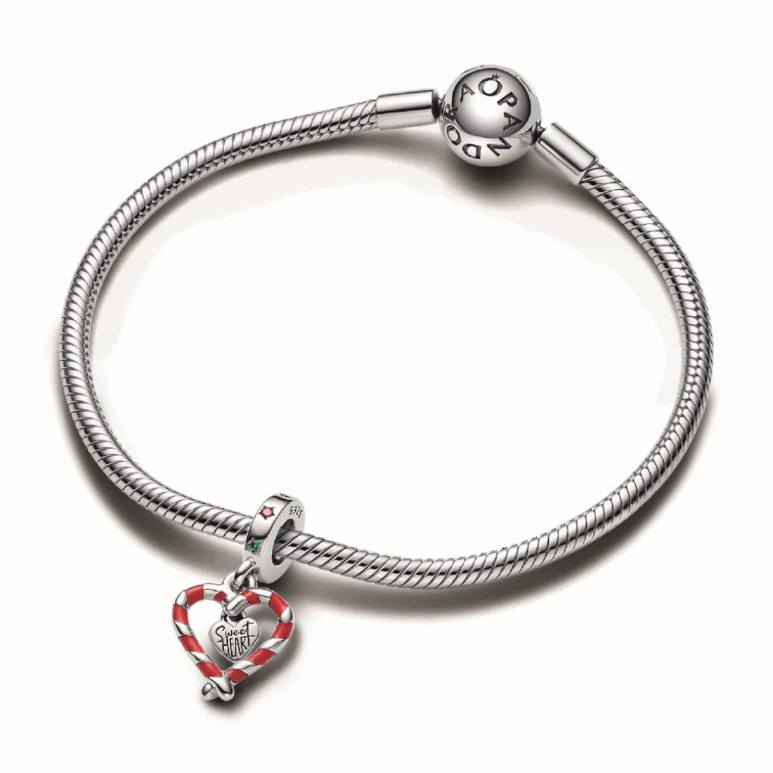 Charm Pendant de Noël Double Cœur en Sucre d’Orge