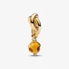 Charm Pendant doré avec cristal de couleur miel