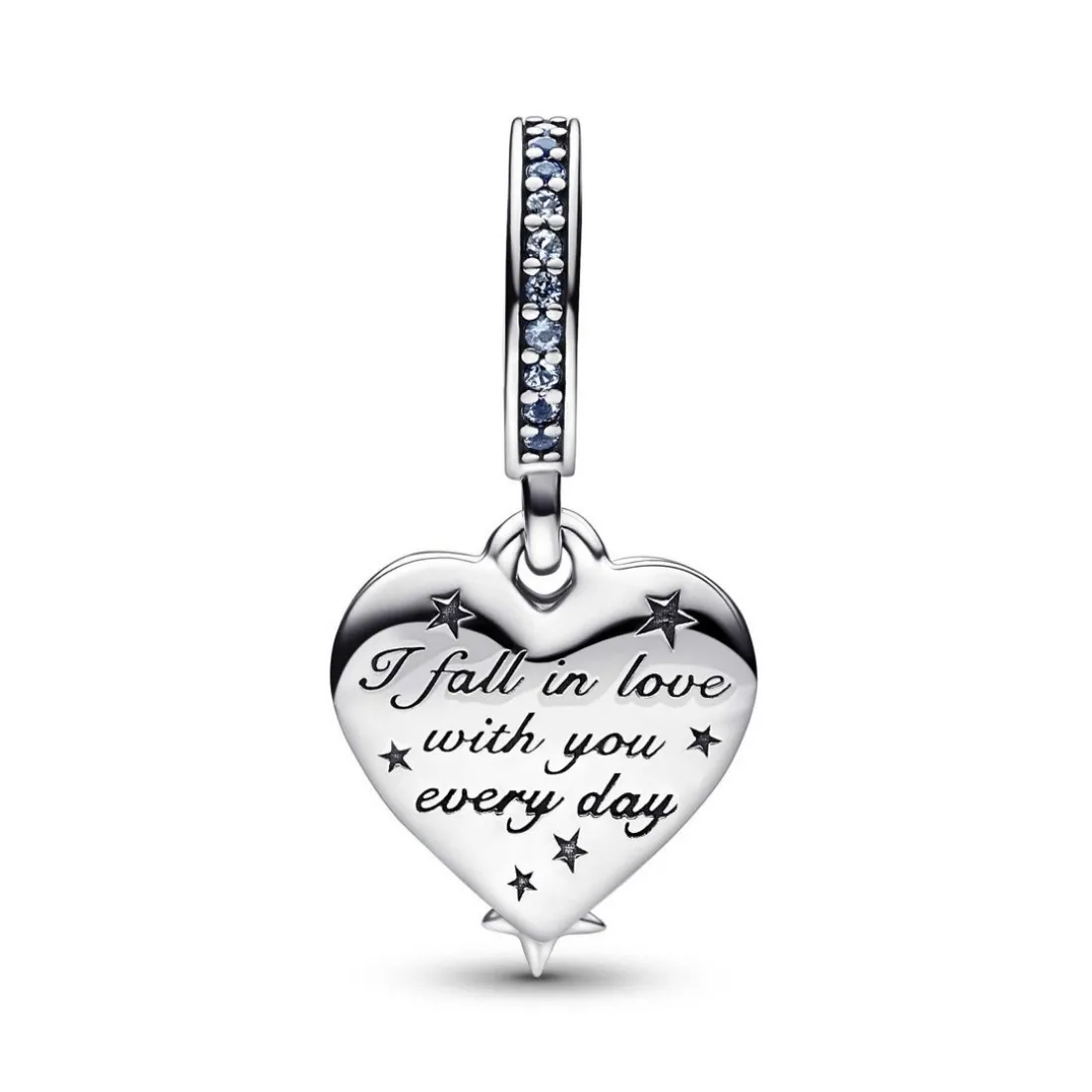 Charm Pendant Double Cœur et Étoiles Filantes Célestes - Pandora Moments