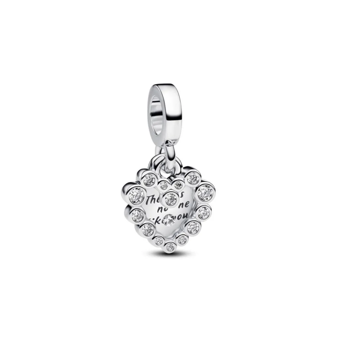Charm Pendant Double Cœur Scintillant