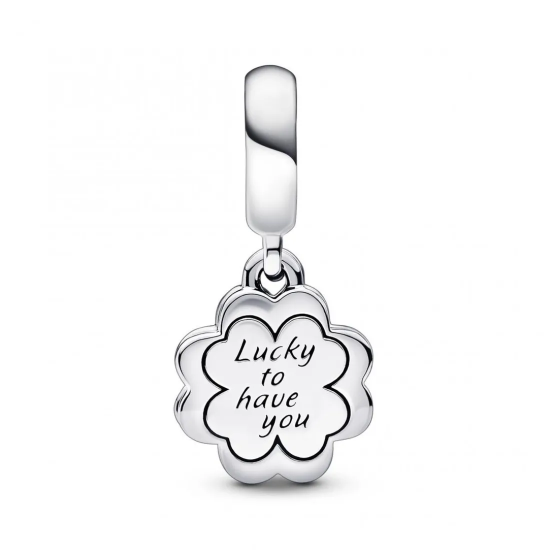 Charm Pendant Double Trèfle à Quatre Feuilles de l'Amitié