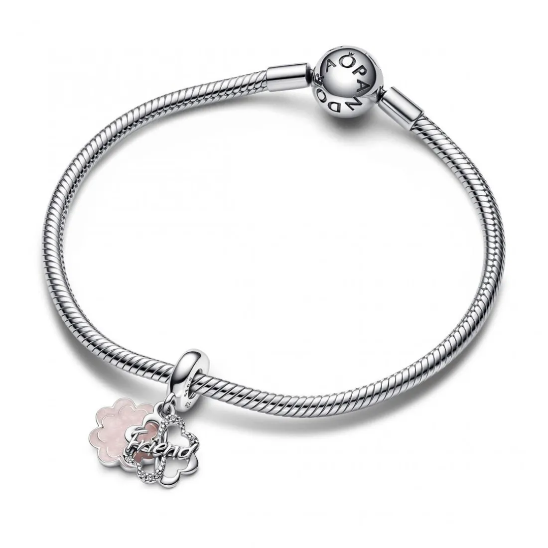 Charm Pendant Double Trèfle à Quatre Feuilles de l'Amitié