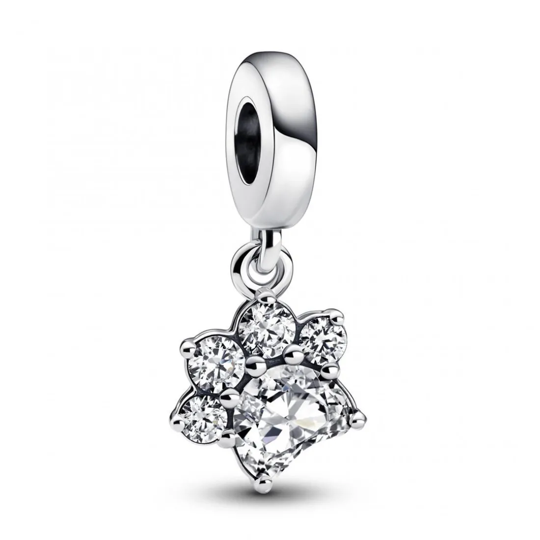 Charm Pendant Empreinte de Patte Scintillante