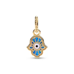 Charm Pendant Main de Fatma Bleu Opalescent