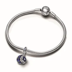 Charm Pendant Rotatif Lune Scintillante