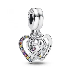 Charm Pendant Séparable Cœurs et Pièces de Puzzle de l’Amitié
