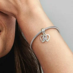 Charm Pendant Séparable Cœurs et Pièces de Puzzle de l’Amitié