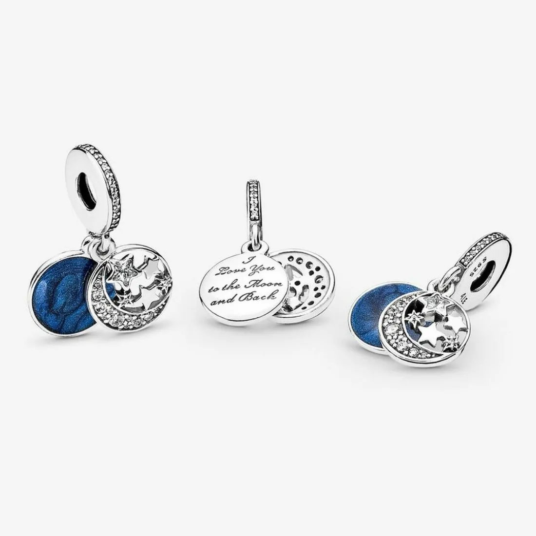 Charm pendentif Pandora Moments lune et ciel bleu
