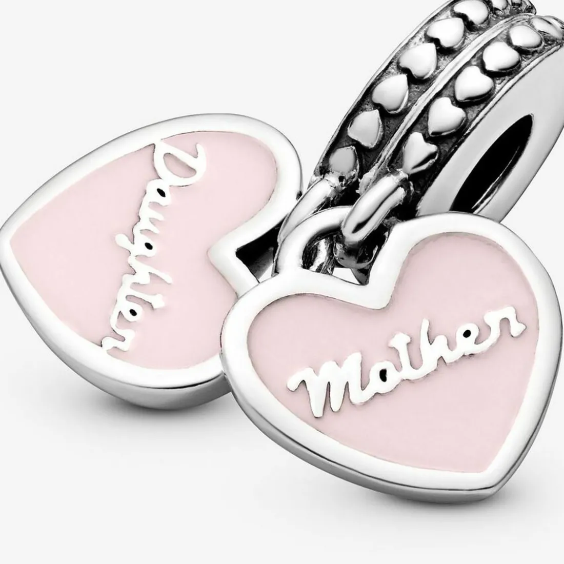 Charm pendentif Pandora Moments avec cœurs mère et fille