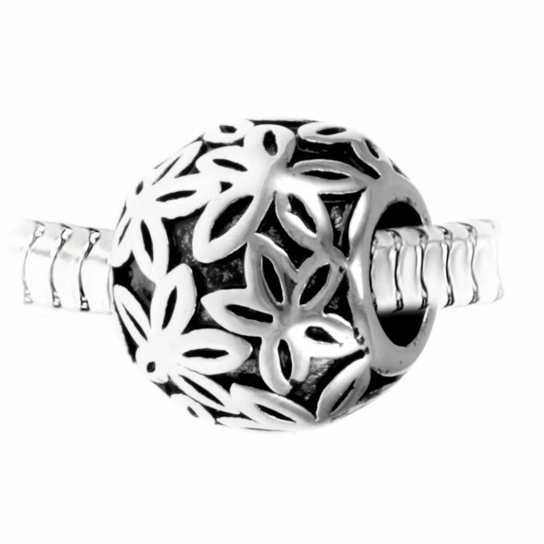 Charm perle coeur acier par SC Crystal BEA0186