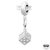 Charm perle Dé orné de cristaux Swarovski par SC Crystal Paris® BEA0044+CH0002-argent