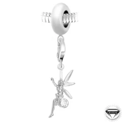 Charm perle Fée orné de cristaux Swarovski par SC Crystal Paris® BEA0044+CH0276-argent
