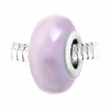 Charm perle verre nacré rose et acier par SC Crystal BEA0004