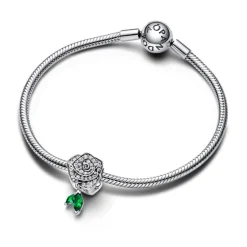 Charm Rose Épanouie Scintillante