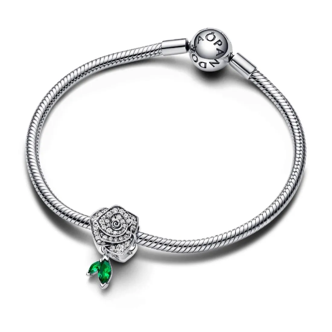Charm Rose Épanouie Scintillante