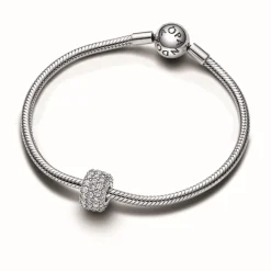 Charm Triple Rang Pavé Scintillant - Pandora Moments Argent