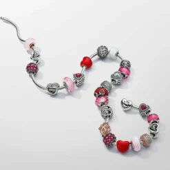 Charm Verre de Murano Rose Mat Pandora Colours