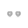 Clous d'oreilles Ariana Grande x Swarovski, Tailles variées, Cœur, Blanches, Métal rhodié