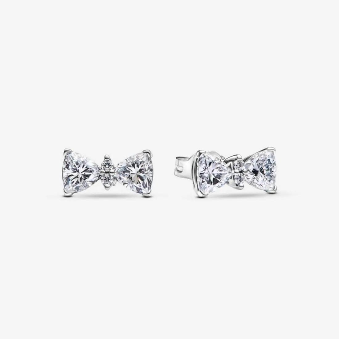 Clous d’Oreilles Nœud Scintillant Argent