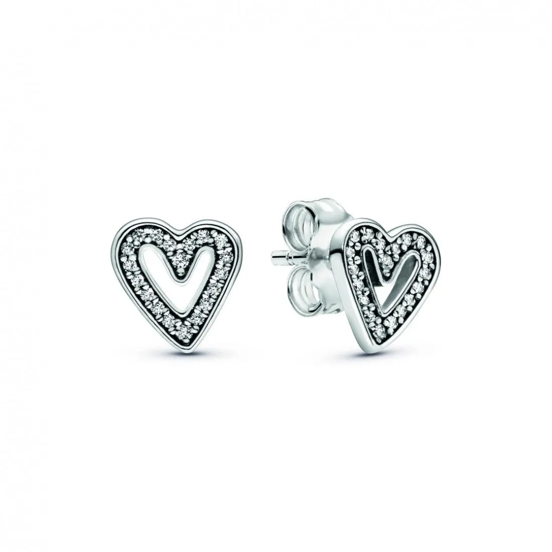Clous d'Oreilles Pandora Moments Esquisse de Cœurs Scintillants