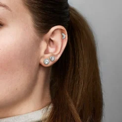 Clous d'Oreilles Pandora Timeless Cœurs Surélevés