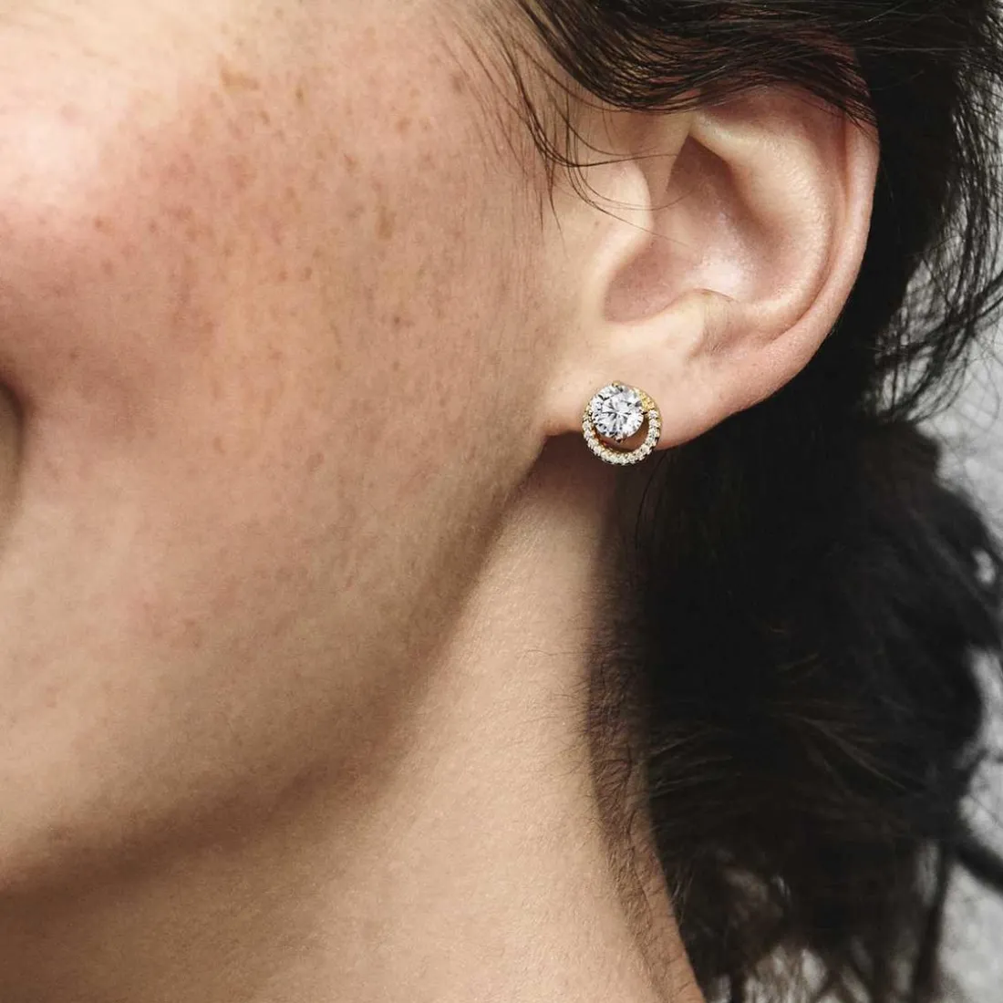 Clous d’Oreilles Pandora Timeless - Halo Rond Scintillant