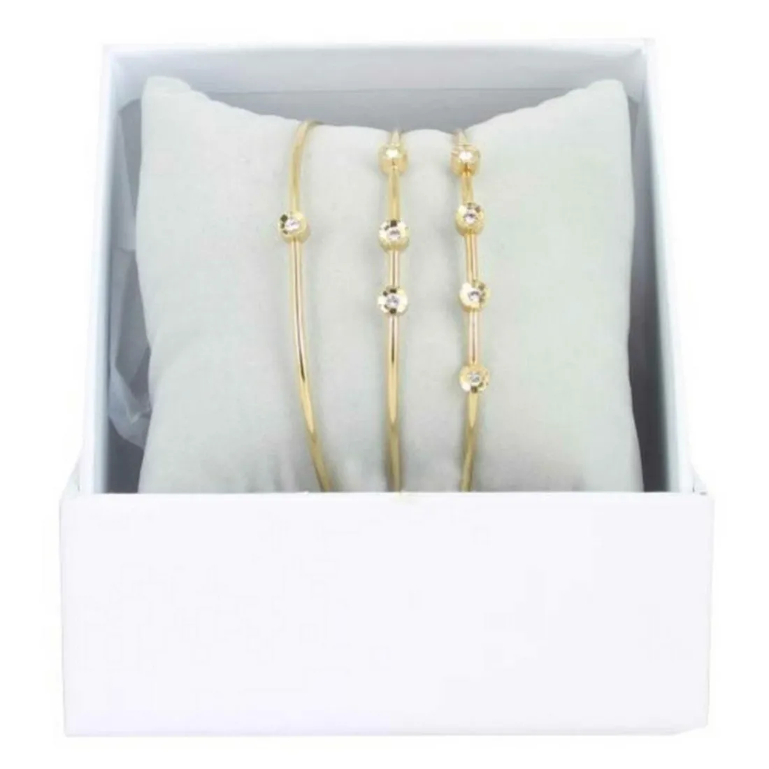 Coffret Les Interchangeables A58668 - 3 Joncs Sertis Fleurs Dorés Femme