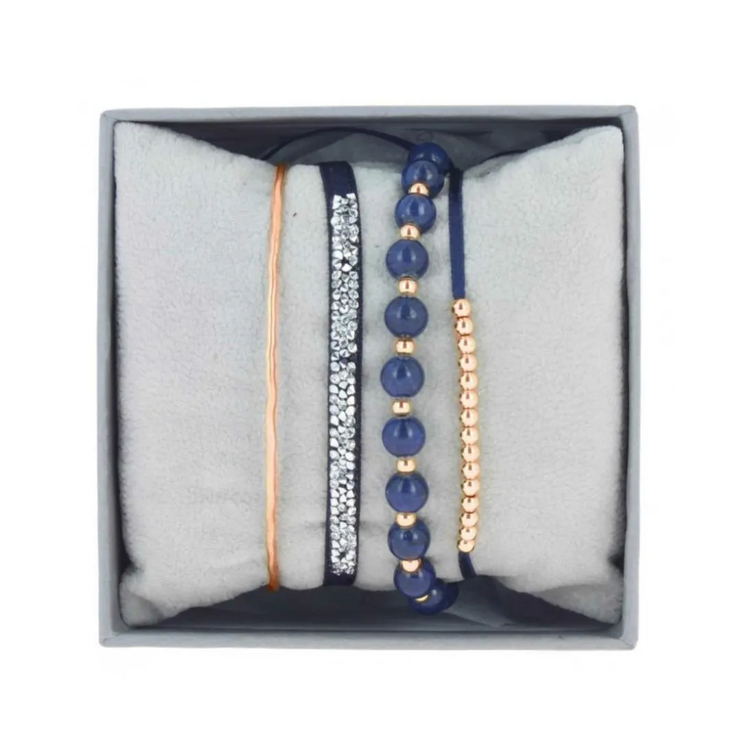 Coffret Les Interchangeables A54368 - Strass Box Jonc Fil Marine Femme