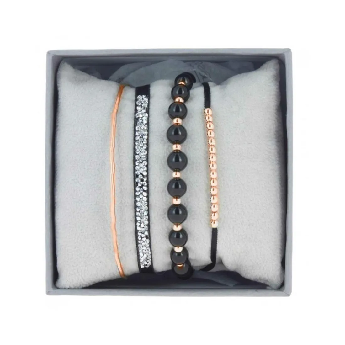 Coffret Les Interchangeables A54373 - Strass Box Jonc Fil Noir Femme