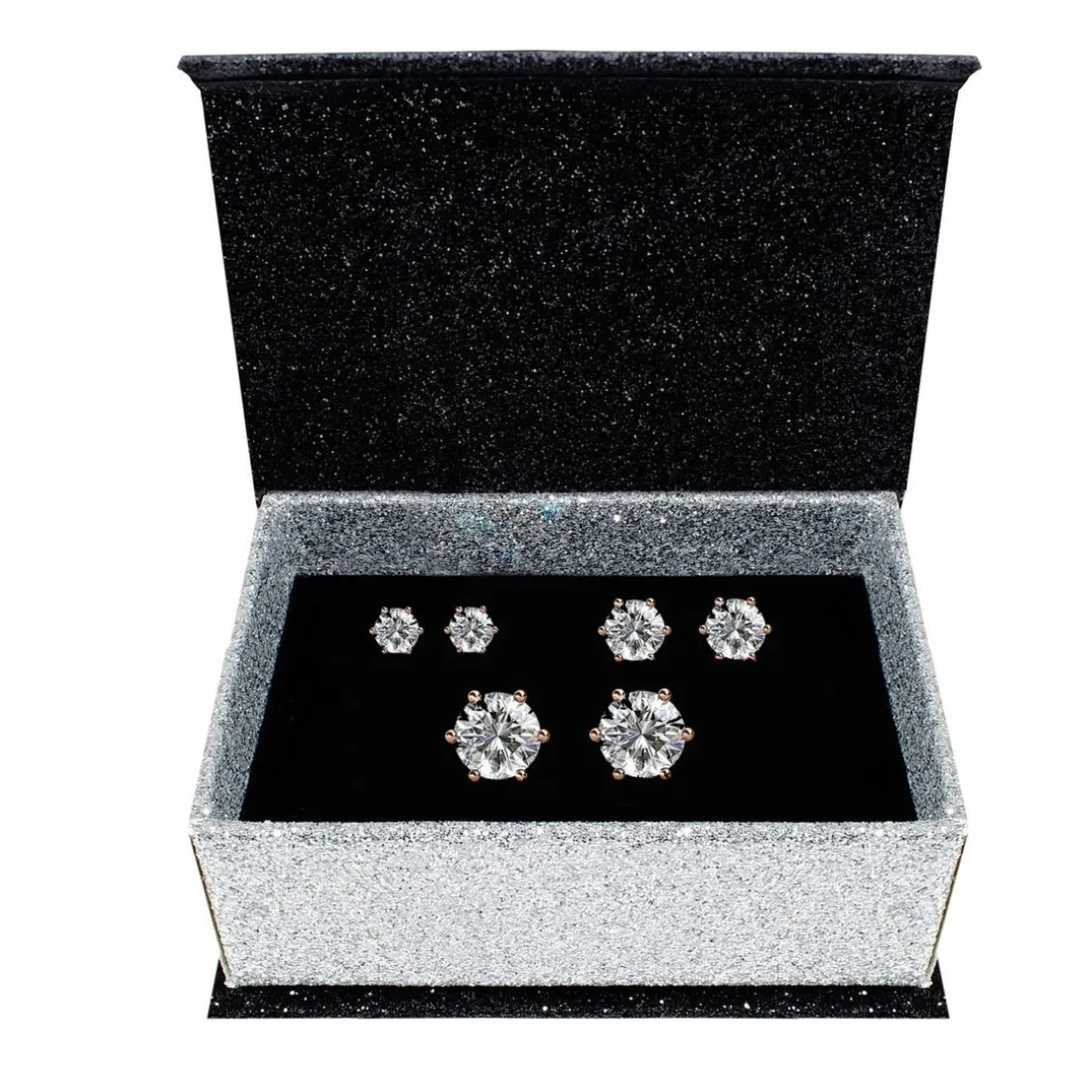 Coffret Trinity 3 Paires de Boucles D'oreilles Or Rose