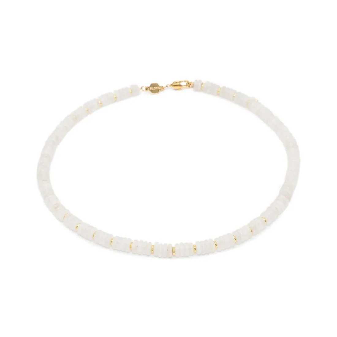 Collier Blima en pierres Jade blanche