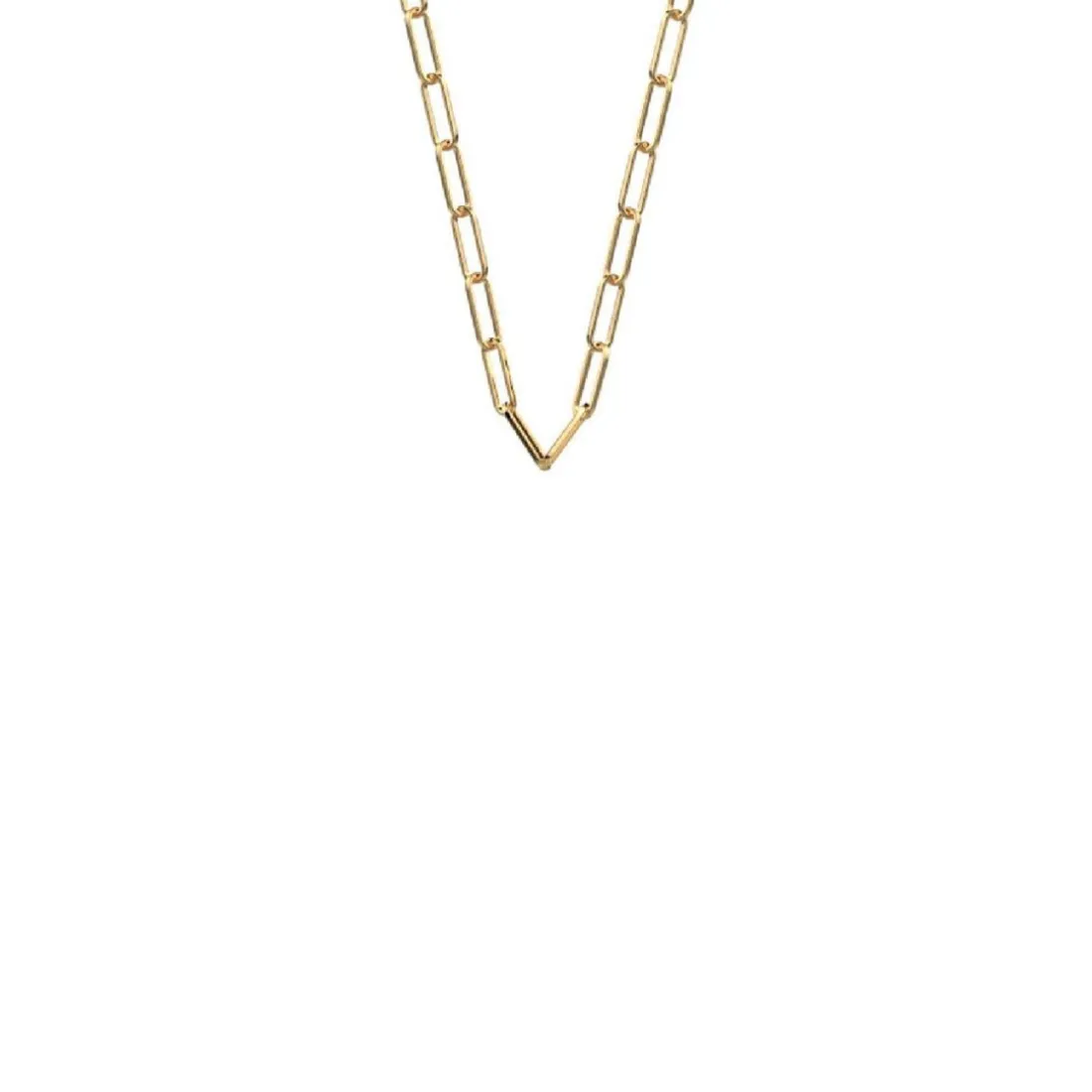 Collier Chaine Réctange Doré