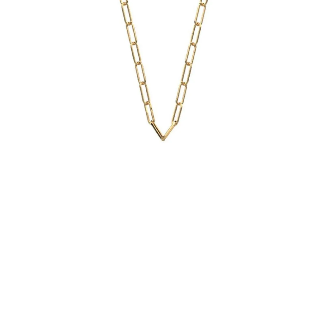 Collier Chaine Réctange Doré