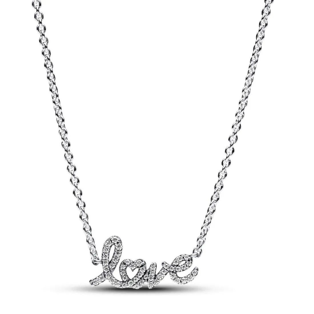 Collier Chaîne Love en Lettres Cursives Scintillant
