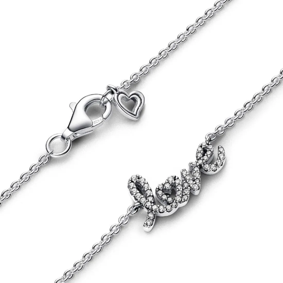 Collier Chaîne Love en Lettres Cursives Scintillant