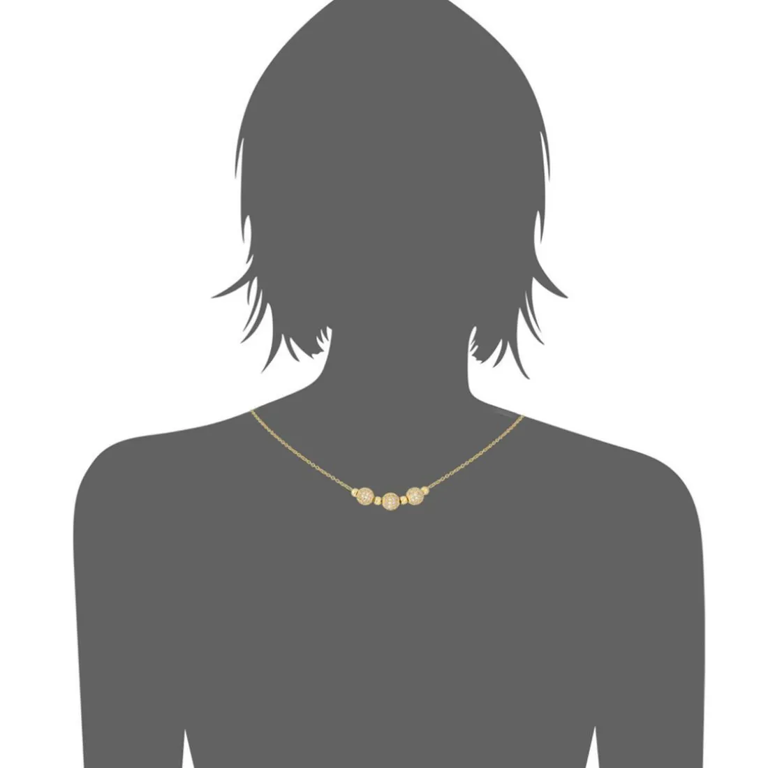 Collier et pendentif Femme Edforce 541-0045-N - Acier Doré