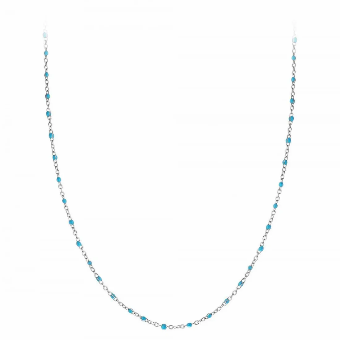 Collier femme Angèle M - B2380-BLEU Acier Argent
