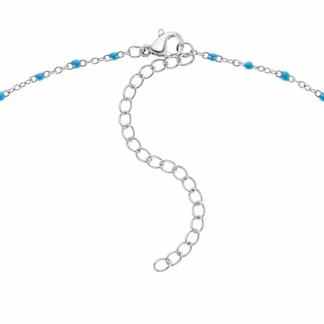Collier femme Angèle M - B2380-BLEU Acier Argent
