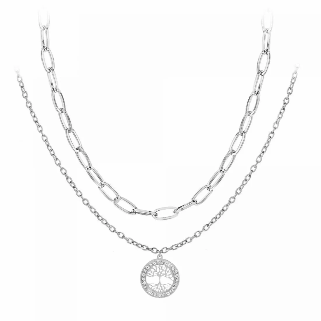 Collier femme Angèle M B2559 - Acier Argent