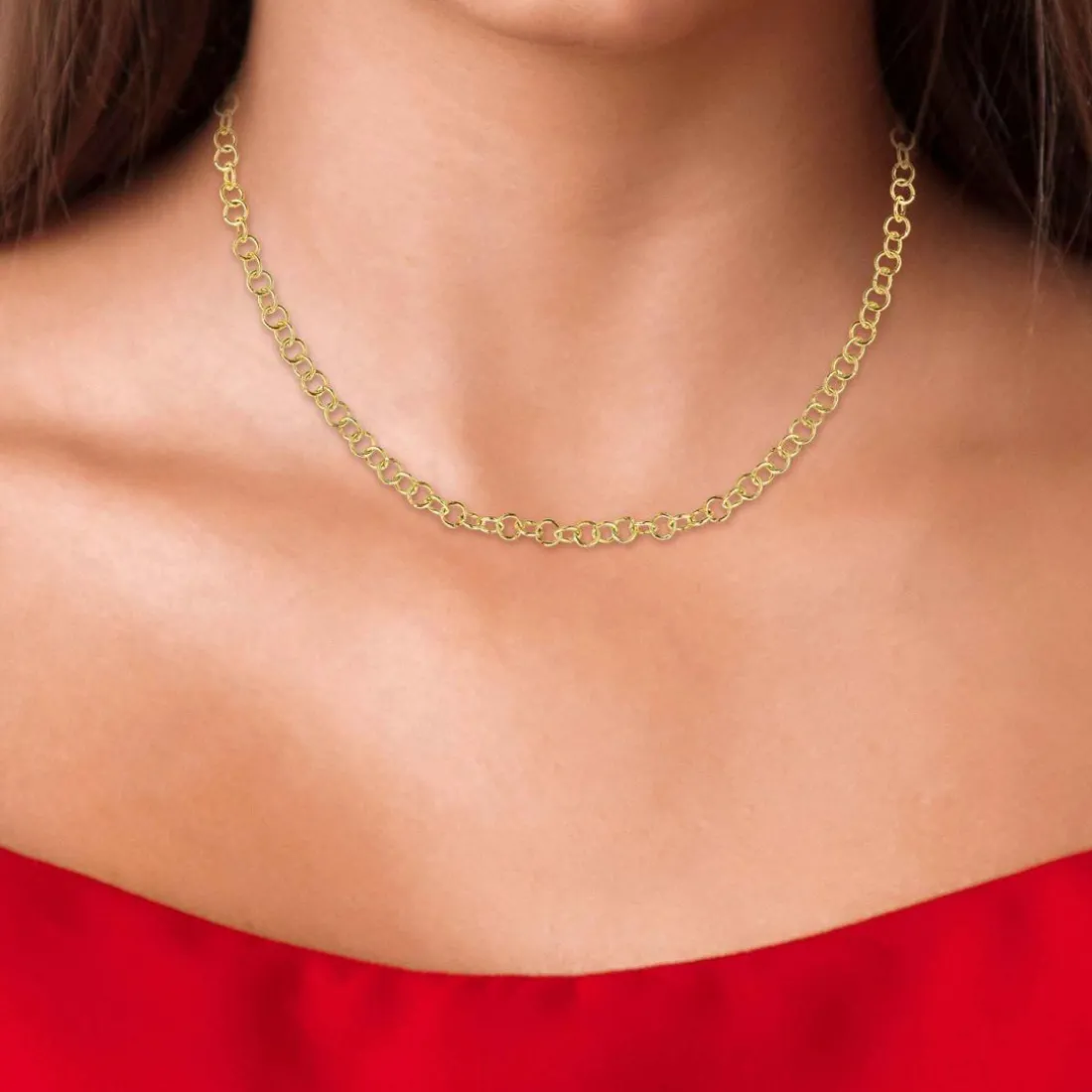 Collier femme Angèle M B2374-DORE - Acier Doré