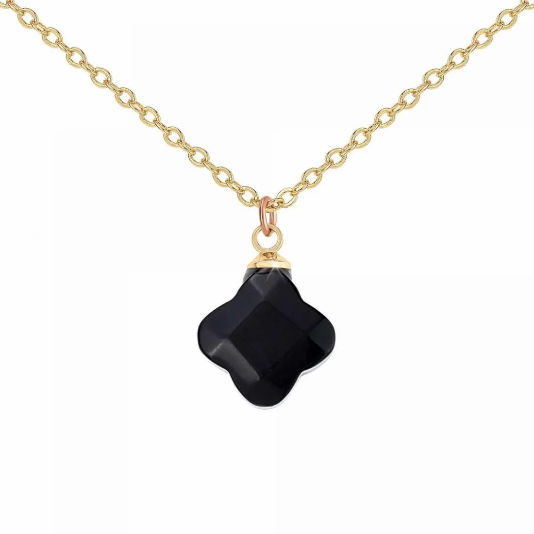 Collier femme Angèle M B2481-NOIR - Métal Doré