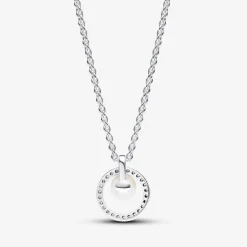 Collier femme argent sterling avec perle blanche et zircone Pandora Timeless