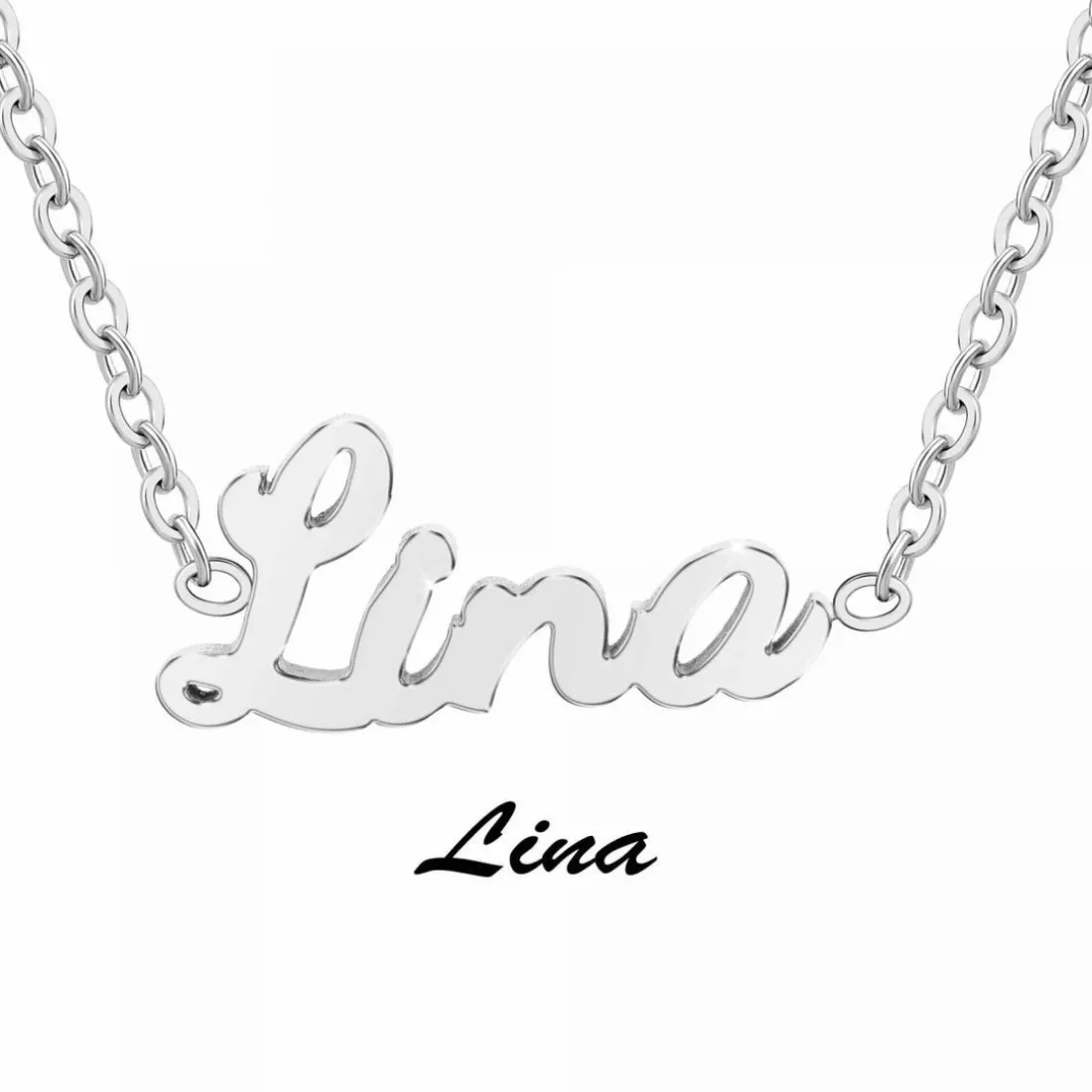 Collier Femme Athème - B2689-ARGENT-LINA Acier Argent