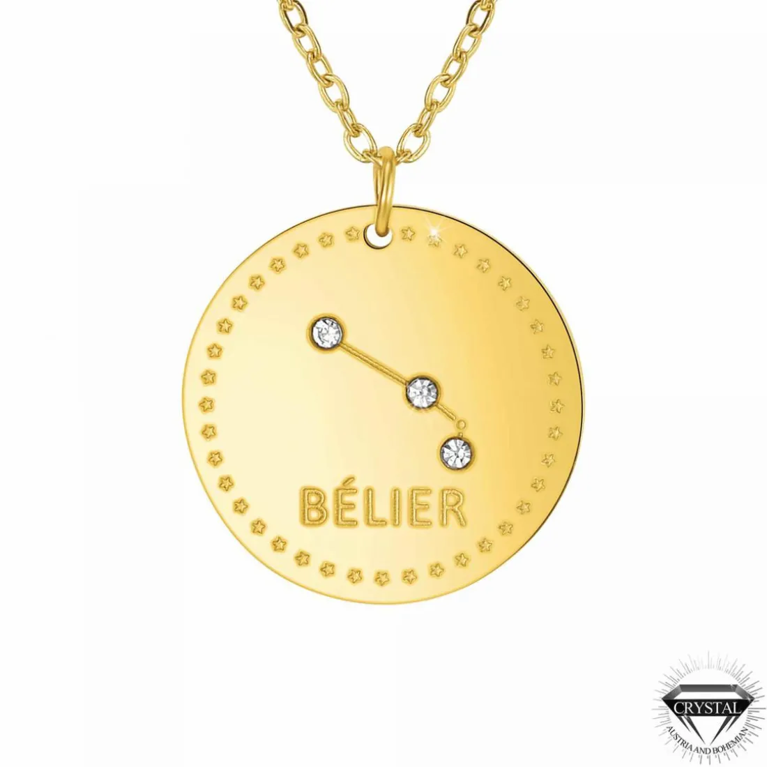 Collier femme Athème - B2449-BELIER Acier Doré