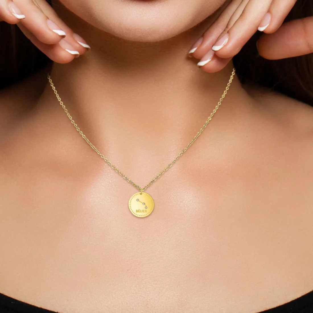 Collier femme Athème - B2449-BELIER Acier Doré
